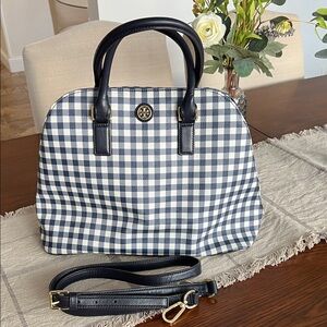 Tory Burch Kerrington Gingham Dome Satchel